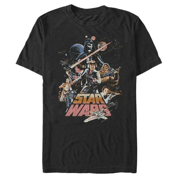 Men's Star Wars: A New Hope Distressed Episode 4 Movie Poster Graphic T-Shirt