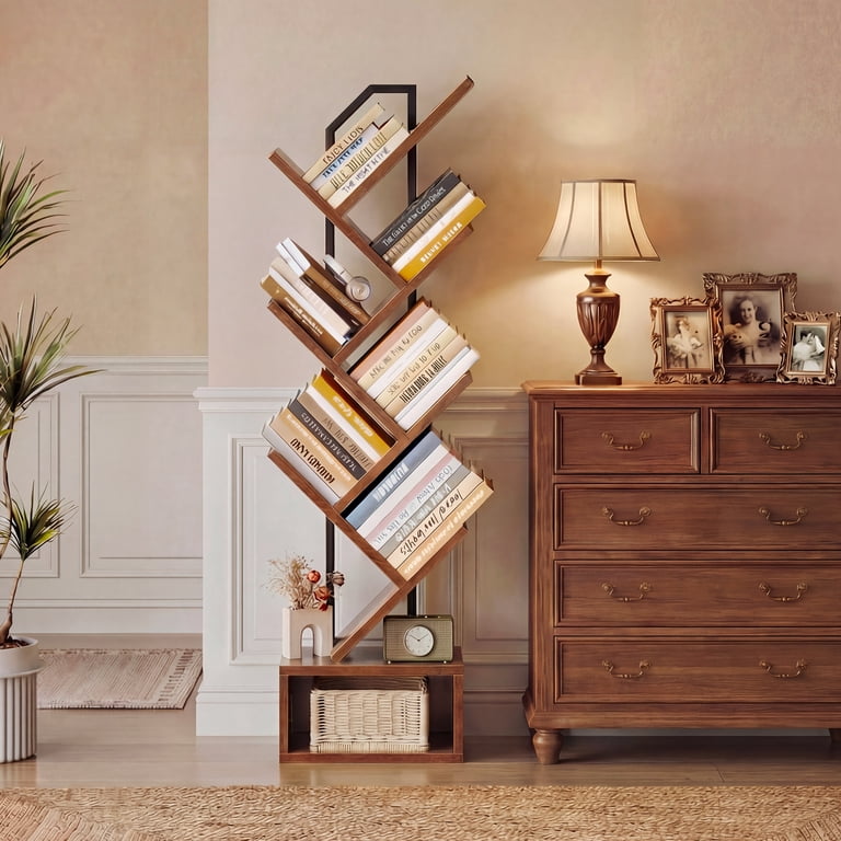 Casacomoda Tree Bookshelf for Corner Small Space Tall Floor