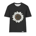 thumbnail image 4 of womens tops Women's Short Sleeve V Neck Sunflower Graphic Printed Summer Tee Vintage T Shirt Cotton Tops Novelty Cool Shirt summer tops for women, 4 of 4