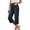 Black women wide leg capri jeans a1, variant on Women Wide Leg High Waisted Denim Capri Pants with Pockets Casual Solid Basic Jeans for Summer Workout Lounge Beach Travel Cropped Palazzo Trousers, Light Blue M
