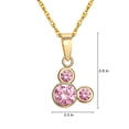 thumbnail image 3 of Disney Girls/Tween Mickey Mouse 10kt Gold Pink Cubic Zirconia Pendant, 16" + 2" Gold Filled Chain, 3 of 3
