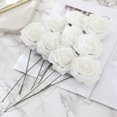 thumbnail image 2 of 25pcs Artificial Roses Flowers Real Looking Fake Roses Artificial Foam Roses Decoration DIY for Wedding Bouquets Centerpieces,Arrangements Party Home Decorations - White, 2 of 5