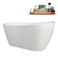 thumbnail image 2 of 59" Streamline B-500-229-PBR Soaking Glossy White Freestanding Tub and Tray With Internal Drain in Polished Brass, 2 of 15