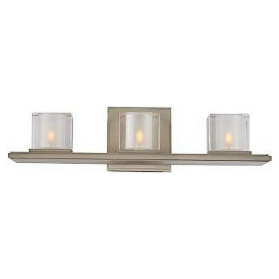 Kalco Lighting Naples 19.5" 3-light Modern Crystal Bath Light in Satin Nickel