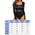 thumbnail image 6 of LAVA Women's Plus Size Square Neck Long Sleeve Bodysuit Tops (Black, XL), 6 of 13