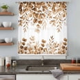 thumbnail image 5 of Brown Eucalyptus Leaves Sheer Curtains 45 Inches Long, Spring Summer Botanical Light Filering Curtains, Breathable Simi Curtain Privacy Drapes for Kitchen Bathroom Lightweight Small Window Treatment, 5 of 9