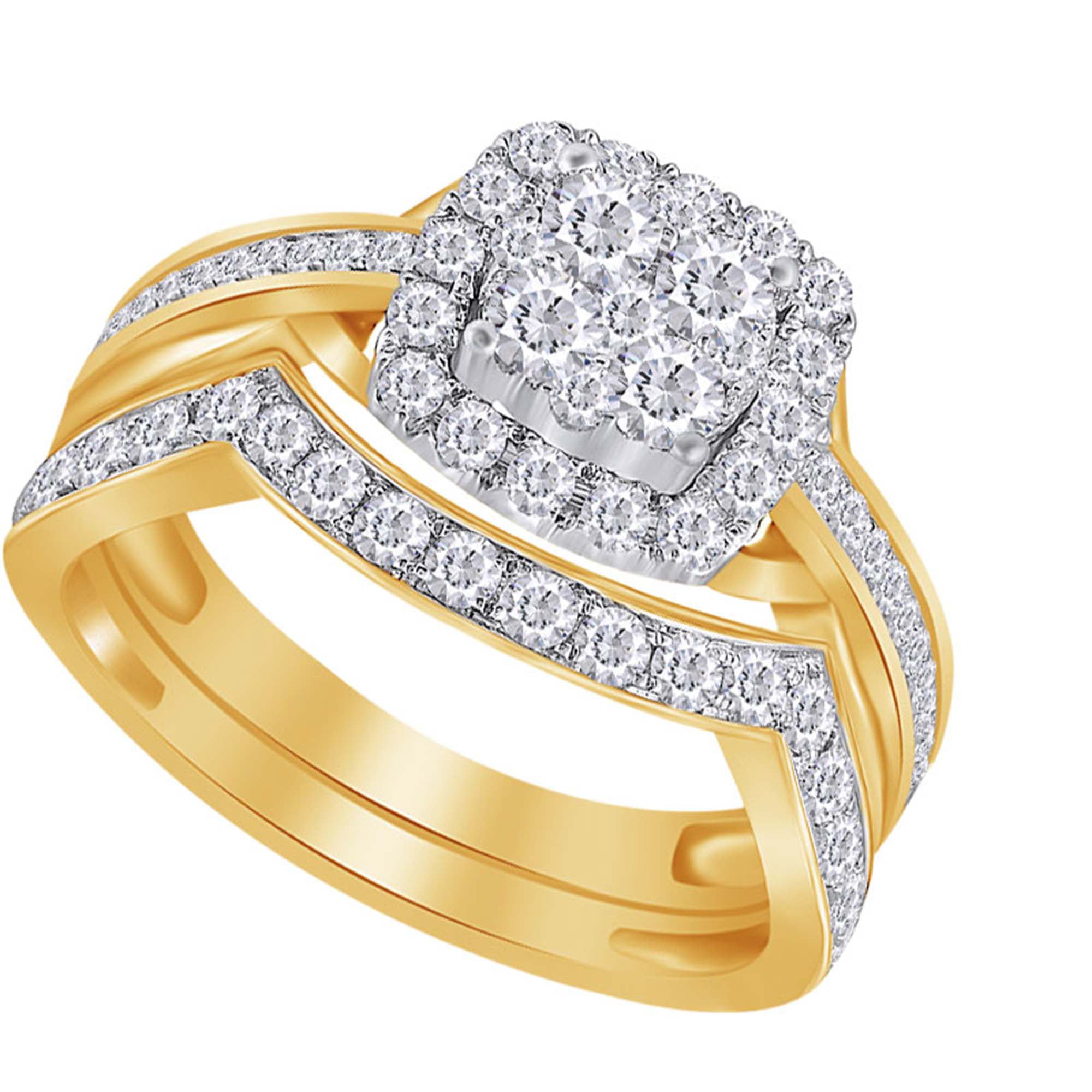 Size-5 1/6 cttw, Diamond Wedding Band in 10K Yellow Gold G-H,I2-I3