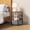 Gray, variant on Round 3-Tier Nightstand with Fabric Storage Basket, Wooden Top Side End Table for Bedroom, Living Room, Small Spaces