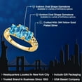 thumbnail image 2 of Gem Stone King 18K Yellow Gold Plated Silver Swiss Blue Topaz Filigree Style 3 Stone Ring for Women (2.40 Cttw, Oval 8X6MM and 6X4MM) (Size 9), 2 of 6