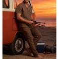 thumbnail image 4 of SOOMLON Beach Outfits for Men Big and Tall Collared Button up Shirts Drawstring Pants with Pockets 2 Piece Vacation Sets, 4 of 8