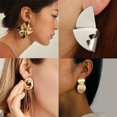 thumbnail image 2 of Pendientes de gota de Metal de Color dorado, pendientes colgantes de corazón huecos irregulares, pendientes geométricos retorcidos con personalidad para mujer Tan Jianjun unisex, 2 of 2