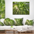 thumbnail image 3 of Designart Peaks of Bamboo in Kyoto Forest - Oversized Forest Throw Pillow - 16x16, 3 of 4