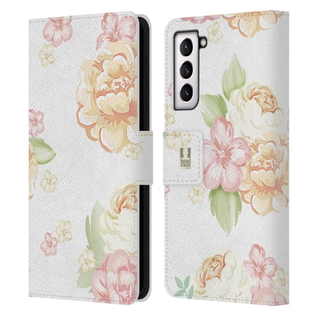 Head Case Designs French Country Patterns White Leather Book Wallet Case Cover Compatible with Samsung Galaxy S21 5G