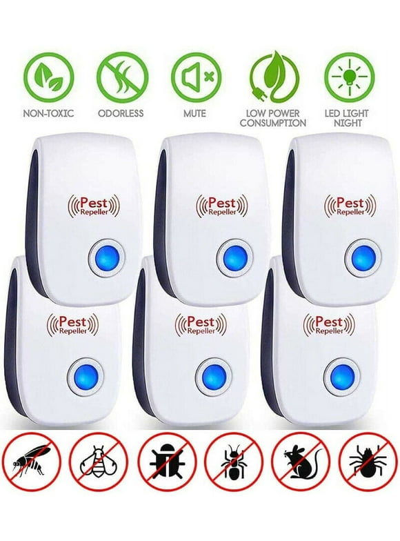Ultrasonic Pest Repeller 6 Pack Pest Repellent, Pest Control Plug in Indoor Pests for Mosquito, Insects,Cockroaches, Rats, Bug