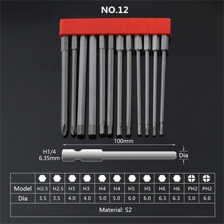 

12PCS Screwdriver bit Set with Magnetic Alloy Steel Electric Screwdriver Bit
