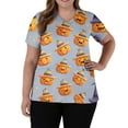 thumbnail image 5 of Dwralegc Halloween Gray Scrubs for Women Plus Size Nurse Uniforms Short Sleeve Halloween Nursing Tops Fun V-Neck Scrub Shirts Pumpkins Printed Nurse Uniforms Gray M, 5 of 5