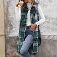 thumbnail image 7 of Yigetop Vest Tops for Women Flannel Vest for Women 2024 Fall Plaid Lightweight Lined Long Fashion Casual Elegant Jacket with Pockets Vests for Women 2024 Trendy Green M, 7 of 7