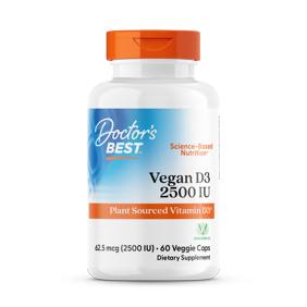 Doctor's Best Vitamin D3 2500IU with Vitashine D3, Non-GMO, Vegan, Gluten Free, Soy Free, Regulates Immune Function, Supports Healthy Bones, 60 Veggie Caps