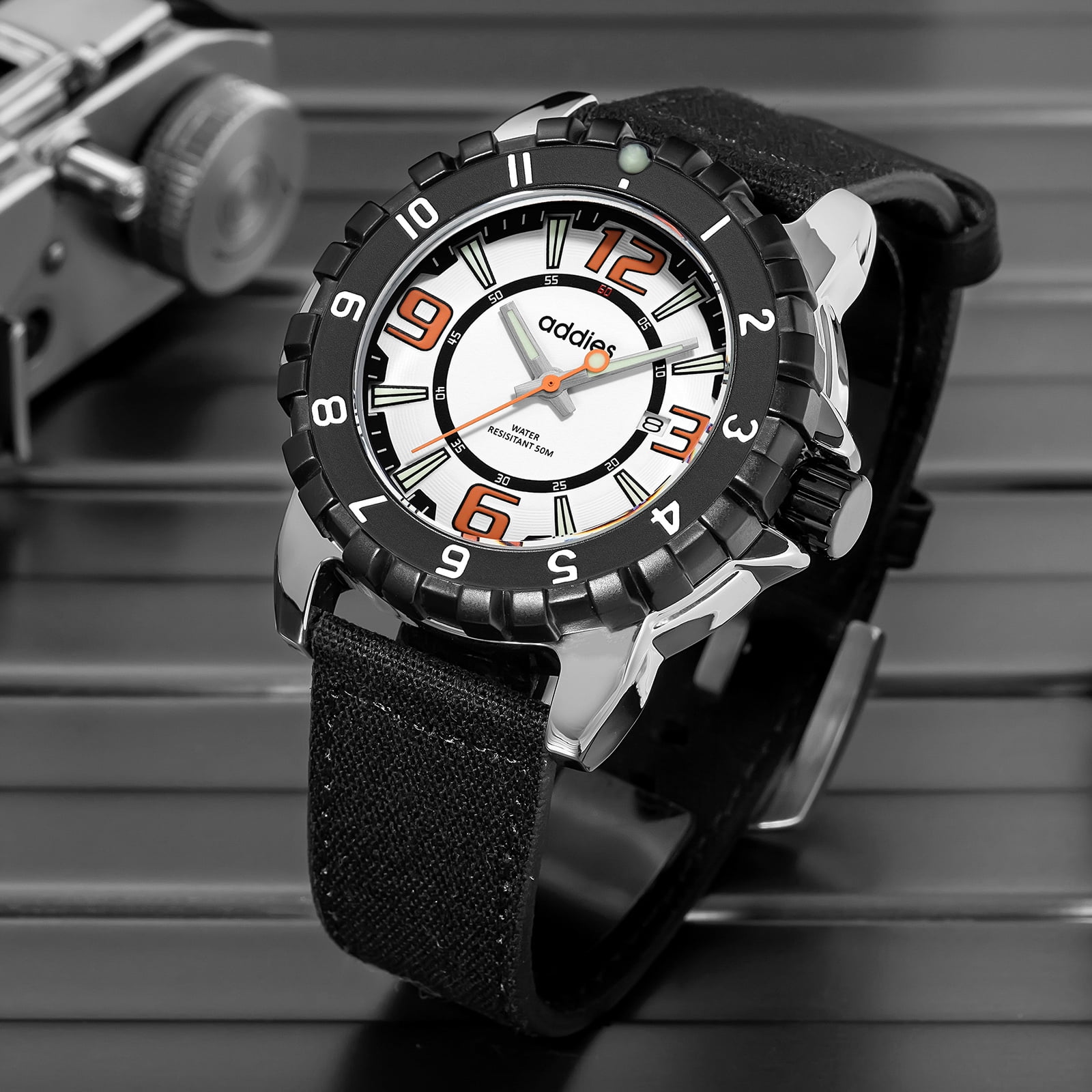 ADDIES Men's Watch, Analog Quartz Watch with 50M Water Resistant, Luminous Dive Style Outdoor Sport Watch for Men