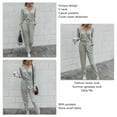 thumbnail image 6 of Long Sleeve Pants Jumpsuit Slim Lace Up V Neck Polyester Fashion Casual Women's Clothing Light Gray XXL, 6 of 7