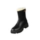 thumbnail image 2 of Botas de invierno para mujer, antideslizantes, suaves, con forro de felpa, impermeables, con cierre de cremallera, botines para clima frío, botas de Negro Yinane botas de nieve, 2 of 8