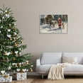 thumbnail image 3 of Stupell Industries Santa & Reindeer Scene Holiday Painting Gray Framed Art Prints Wall Art, 30 x 20, 3 of 10
