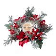 thumbnail image 4 of Christmas Wreath Decorations with Pine Cones And Berries To Decorate Candle Holders, Decorations Table Centerpiece, Artificial Red Berry＆Snowy Candle Garland, Christmas Candle Rings Wreath, 4 of 8