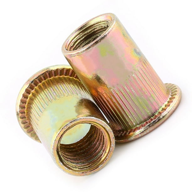 Tuercas Remachables de Cabeza Plana de Acero Al Carbrobor, Kit Surtido Métrico M3-M12, Tuerca Remachadore de Brida, Sujetador Nutsert