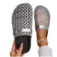thumbnail image 7 of Slides for Women Summer Women's Slide Sandals Versatile Plus-Size Closed-Toe Buckle Strap Thick-Soled Breathable Beach Shoes Slippers, Silver-37, 7 of 7