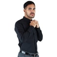 thumbnail image 2 of Camisa Negra Manga Larga De Vestir Para Hombre Estilo Casual Slim Fit, 2 of 4