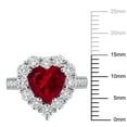 thumbnail image 2 of Created Forever Women's Created Ruby and Lab Grown Diamond Sterling Silver Halo Heart Ring, 2 of 10