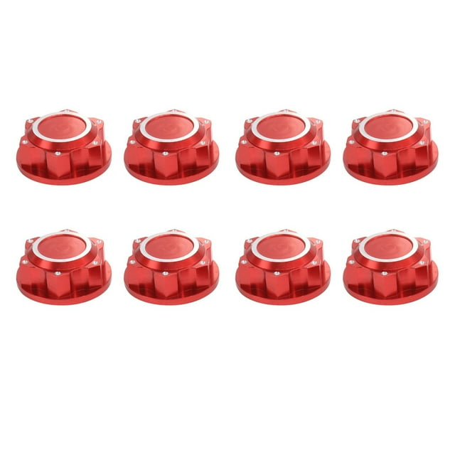 8 Piezas de Aluminio 24 mm Tuercas Hexagonales de Rueda Cubierta de Cubo de Rueda una Prueba de Polvo Antideslizante para Arrma 1/5 KRATON 8S OUTCAST 8S RC Coche, Rojo