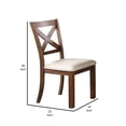 thumbnail image 5 of 23 Inch Wood Dining Chair, Set of 2, Slatted Back, Cushioned Seat, Beige, 5 of 5