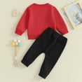thumbnail image 3 of Bagilaanoe 2Pcs Toddler Baby Boy Valentine's Day Clothes Letter Print Long Sleeve Sweatshirt Tops + Sweatpants 6M 12M 18M 24M 3T Kids Pants Set, 3 of 8
