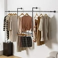 Industrial Pipe Clothing Racks with Shelves, Wall Mounted Clothes Racks