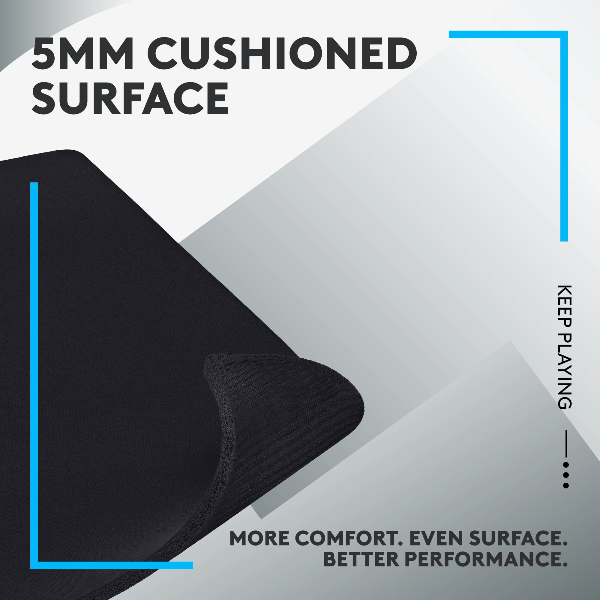 Logitech G740 Large Thick Gaming Mouse Pad, Optimized for Gaming Sensors, Moderate Surface Friction, Non-Slip Mouse Mat, Mac and PC Gaming Accessories, 460 x 600 x 5 mm