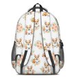 thumbnail image 3 of Corgi and Rose White Pattern Backpack for School, Cute School Bag with Adjustable Shoulder Straps and Padded Back, 16.9"x12.6"x5.9", 3 of 5