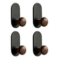 thumbnail image 2 of 4 Pcs Faux Walnut Look Wall Hooks,Round Wood Grain Knob Hangers,No Drill Self Adhesive Single Coat Hooks,Wall Mounted Towel Hooks for Hats,Bags,Keys,Bathroom,Bedroom,Entryway and Behind Door, 2 of 2