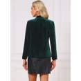 thumbnail image 4 of DARING DIVA Women's Office Coat Solid Shawl Collar Button Velvet Blazer L Forest Green, 4 of 7
