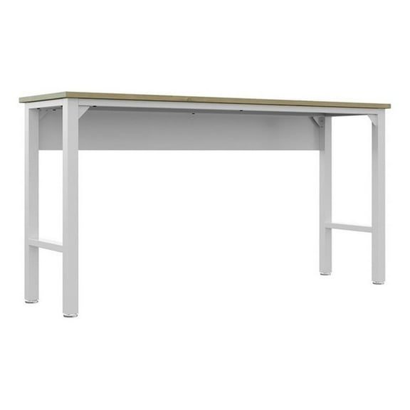 Fortress 72.4" Natural Wood and Steel Garage Table y