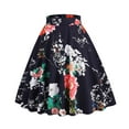 thumbnail image 2 of Edvintorg Vintage Skirts for Women Summer Fashion Retro Floral Printed Skirt Ladies Casual High Waist Skirts Women's Clothing Black L, 2 of 7
