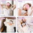 thumbnail image 5 of 2 uds antifaz de felpa para dormir suave con los ojos vendados, cómoda máscara para dormir de piel sintética, cubierta de satén para noche (blanco, rosa), 5 of 5