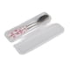 thumbnail image 1 of Juego de 2 cubiertos de acero inoxidable para cocina, cuchillo, tenedor y cuchara, con caja, color rosa, 1 of 11