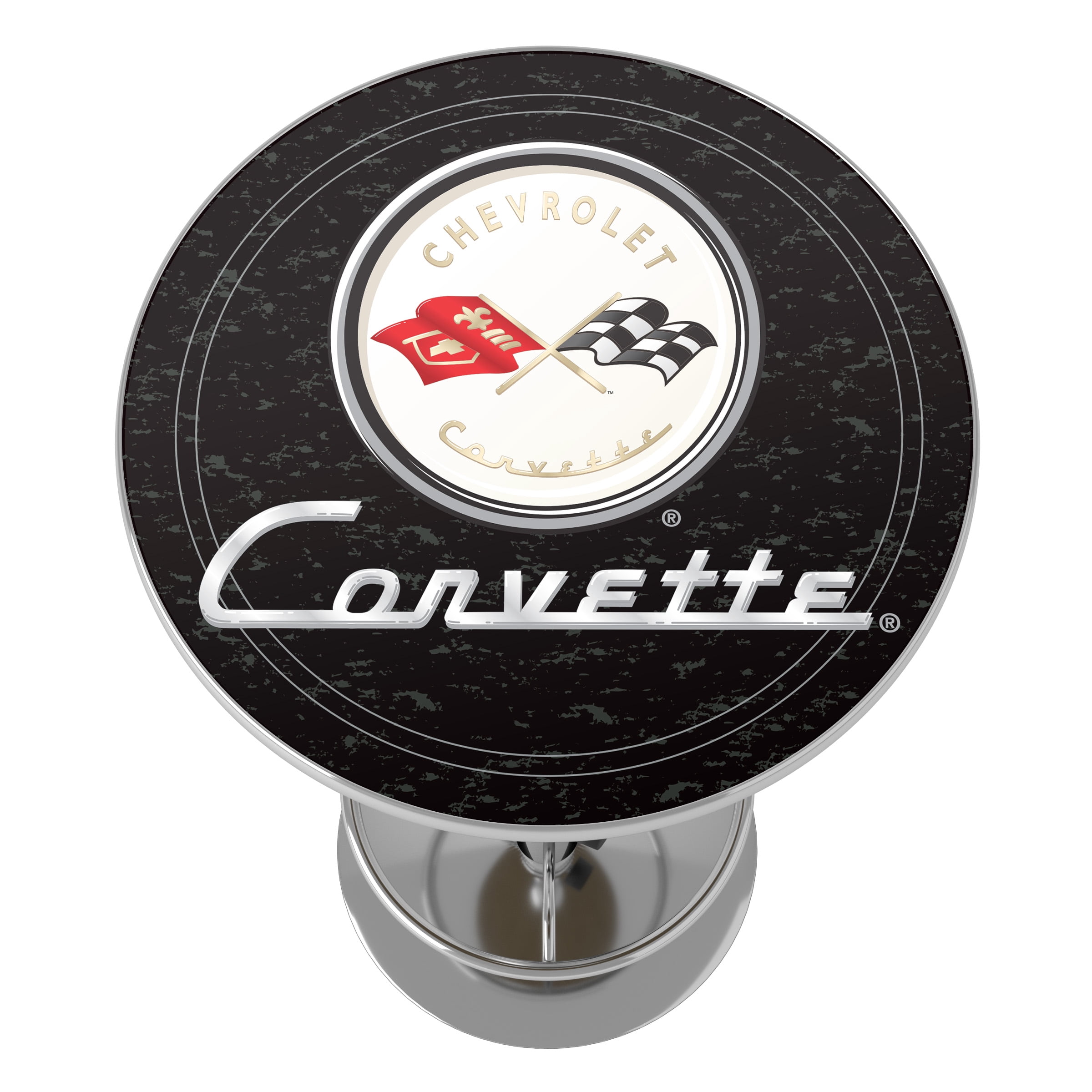 Corvette C1 Black Bar Table with Adjustable Footrest and Acrylic Top