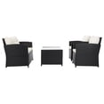 thumbnail image 4 of SAFAVIEH Vellor Outdoor Patio 4 Piece Conversation Set, Black/White, 4 of 8