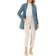 thumbnail image 2 of Abrigo de trench de longitud media con cinturón y doble botonadura para mujer INSPIRE CHIC en gris azul, 2 of 7