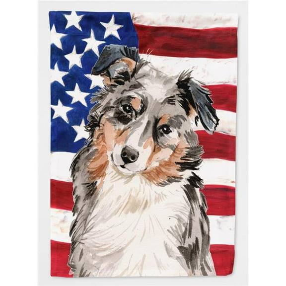 Australian Shepherd Patriotic Flag Canvas House Size
