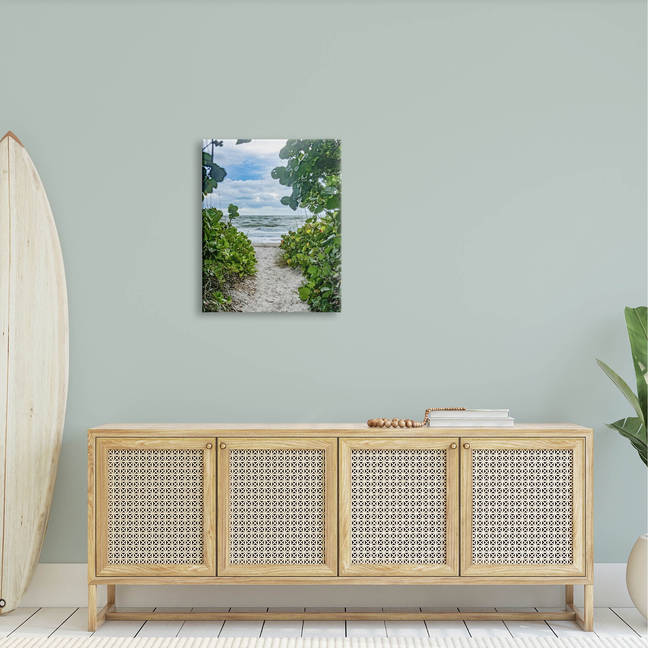 Stupell Industries Overhanging Beach Greenery Plants Path Photograph Gallery Wrapped Canvas Print Wall Art, Design by Mary Lou Photography