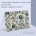 thumbnail image 3 of Yayeee Toggle Light Switch Wall Plate 3-Gang 6.37"x4.48" Decorative Outlet Cover, Light Floral, 3 of 7