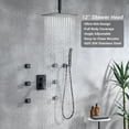 thumbnail image 3 of Full Body Shower System with Body Shower Spray Jets, 12'' Ceiling Shower Head System with Jets & Hand Shower, Matte Black Rain Shower System Faucet Set with Jets & Valve, 3 of 10
